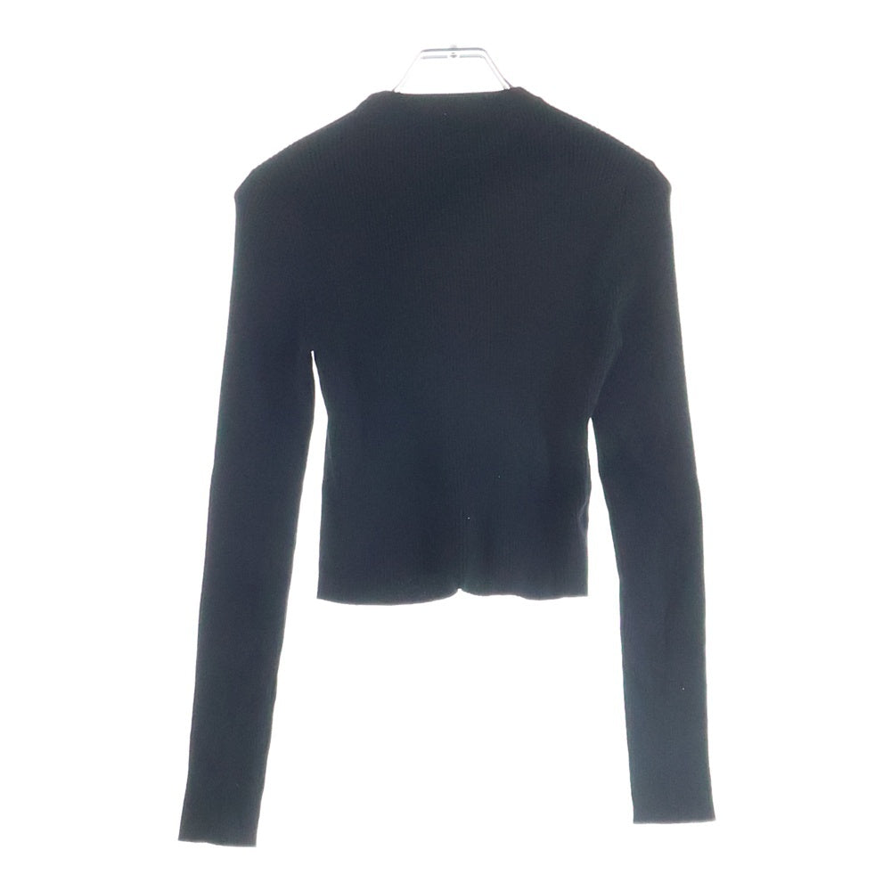 miumiu(ミュウミュウ) Wool and Cashmere Long-Sleeved Knit Sweater ビスコース ウールカシミヤ 長袖ニット セーター レディース ブラック MML787 12TJ F0002 S 232