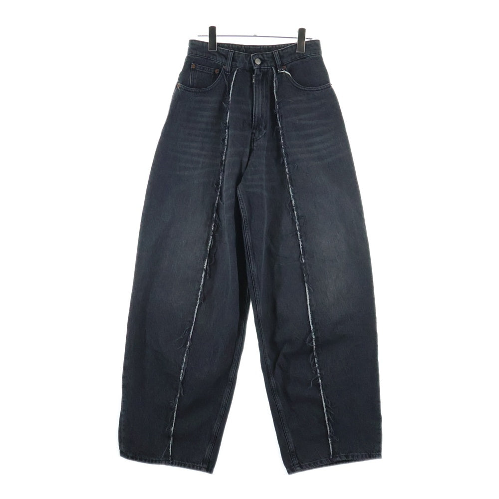 MM6 Maison Margiela(エムエムシックスメゾンマルジェラ) 24SS マルチポケット ジップアップ ロウトラウザーズ デニムパンツ ブラック S52LA0230