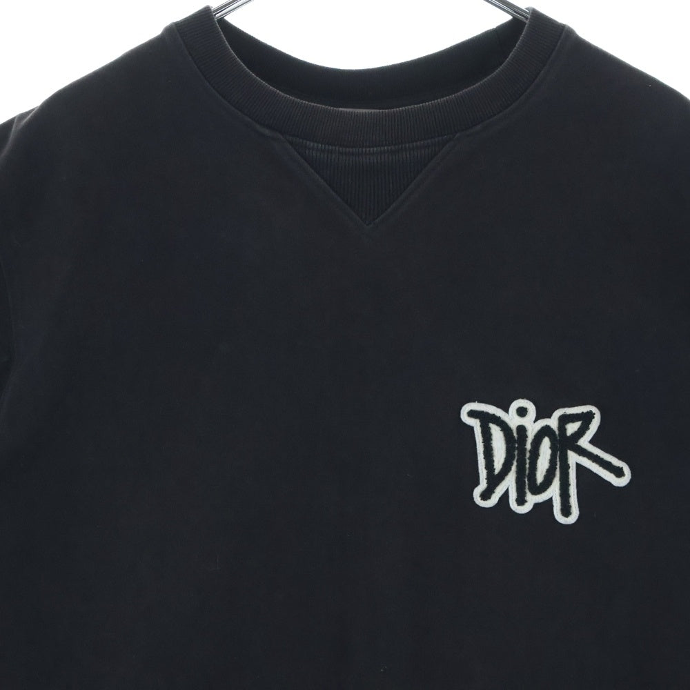 DIOR(ディオール) 20AW Shawn Stussy T-Shirt ショーンステューシー ロゴ刺繍半袖Tシャツ ブラック 033J625I0554 レディース