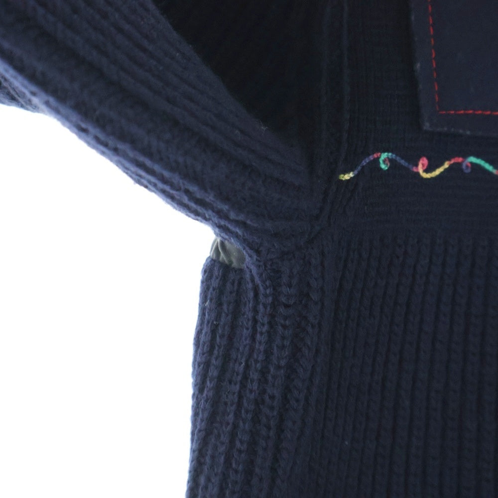 VALENTINO(ヴァレンティノ) Rib Knit Sweater リブニットセーター ハート刺繍 ネイビー VKC21J4H3 レディース