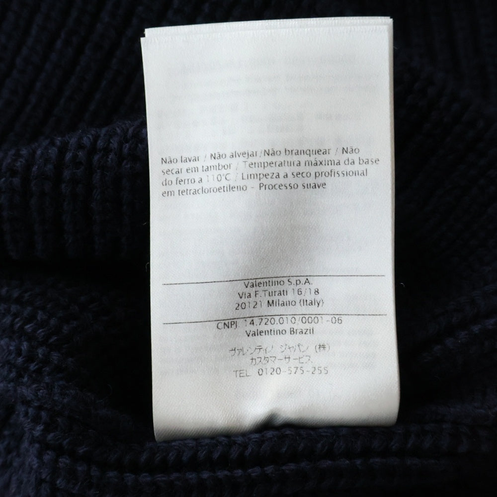 VALENTINO(ヴァレンティノ) Rib Knit Sweater リブニットセーター ハート刺繍 ネイビー VKC21J4H3 レディース