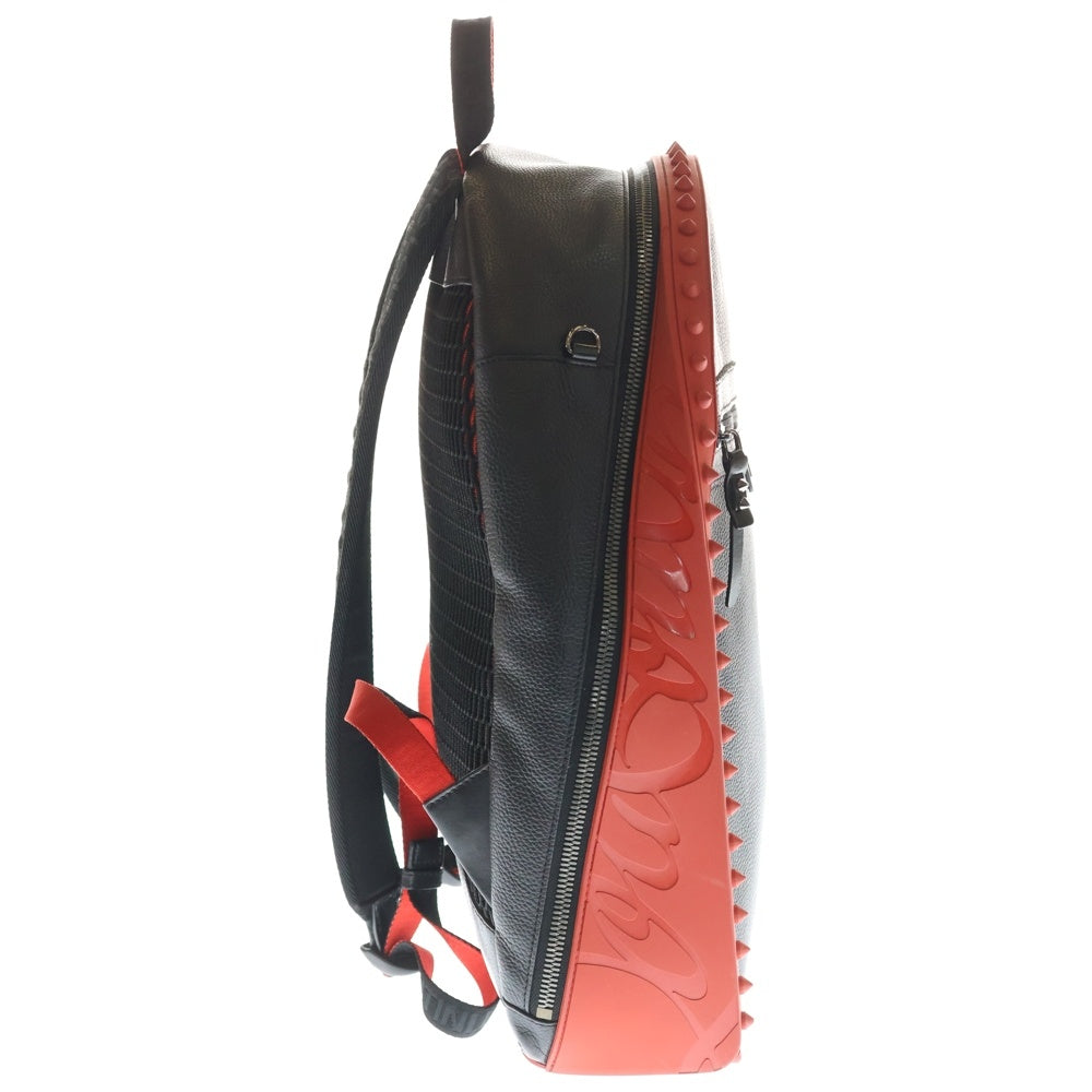 CHRISTIAN LOUBOUTIN(クリスチャンルブタン) ラバースタッズ レザーバックパック リュック ブラック/レッド