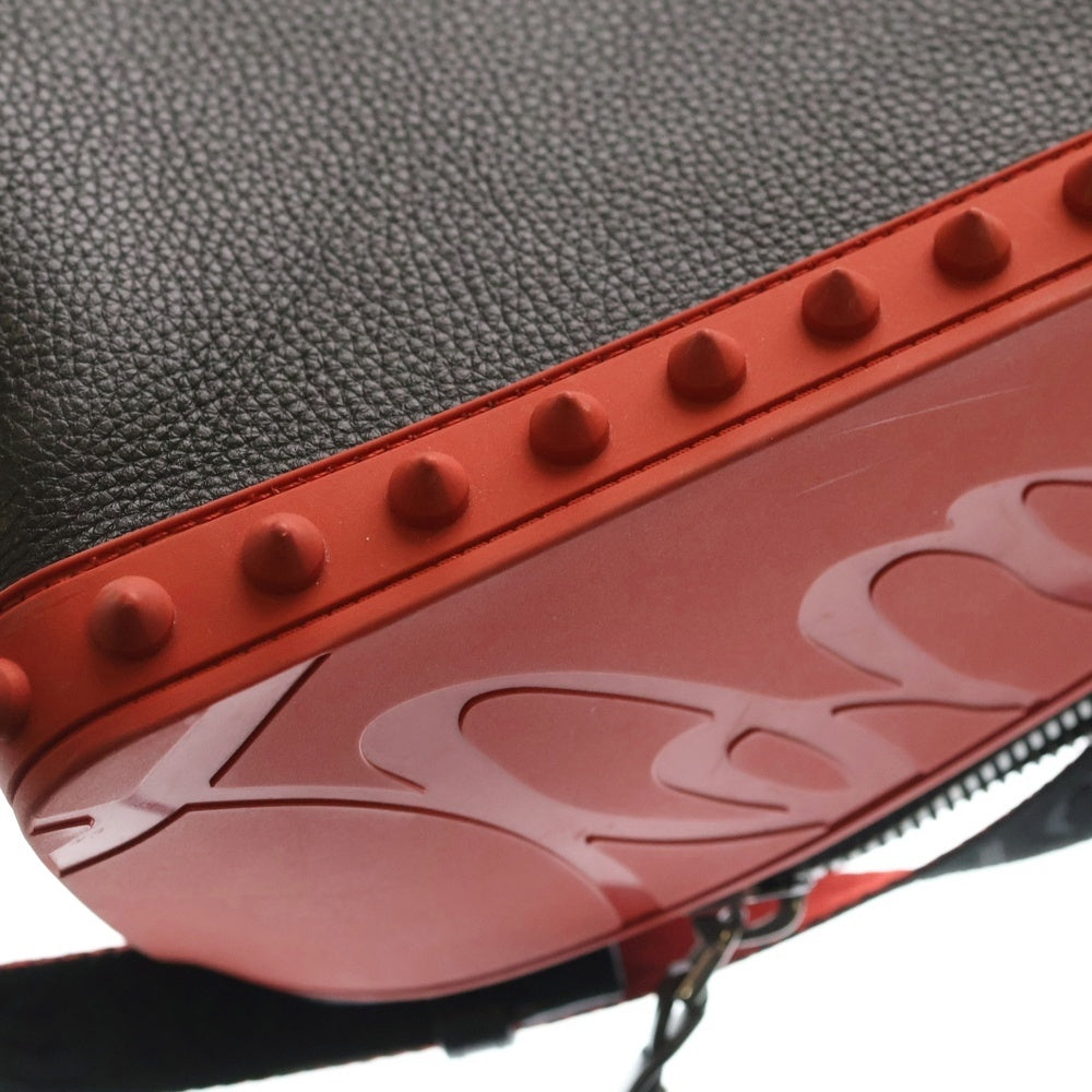 CHRISTIAN LOUBOUTIN(クリスチャンルブタン) ラバースタッズ レザーバックパック リュック ブラック/レッド