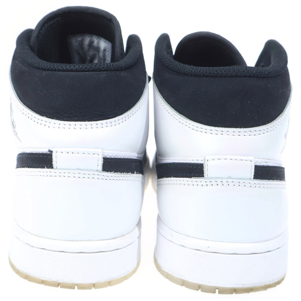 NIKE(ナイキ) Air Jordan 1 Mid DH6933-100 エアジョーダン1 ミッド ハイカットスニーカー ホワイト/ブラック US9/27.0cm