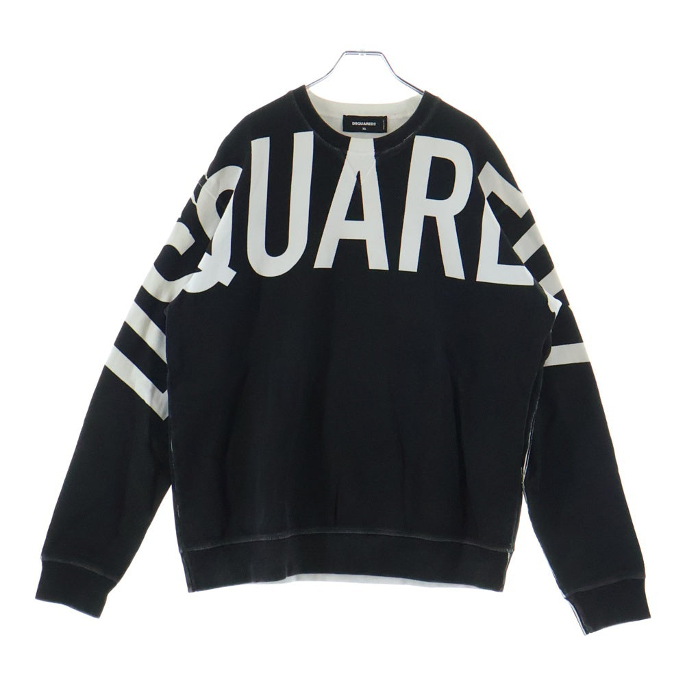 DSQUARED2(ディースクエアード) 21AW アーチロゴ クルーネックスウェット トレーナー ブラック S74GU0519
