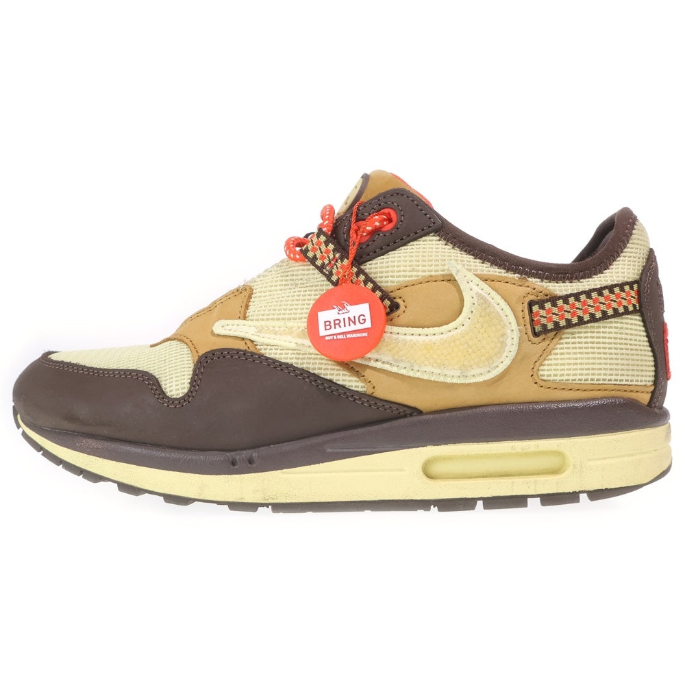 NIKE(ナイキ) ×TRAVIS SCOTT AIR MAX 1 CJ BAROQUE BROWN DO9392-200 トラヴィススコット エアマックス1 カクタスジャック ローカートスニーカー ブラウン US8.5/26.5cm