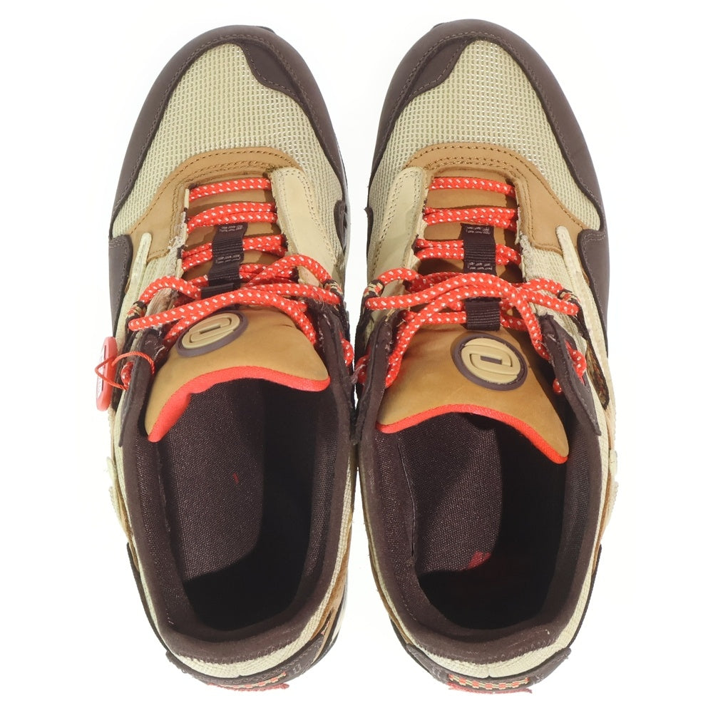 NIKE(ナイキ) ×TRAVIS SCOTT AIR MAX 1 CJ BAROQUE BROWN DO9392-200 トラヴィススコット エアマックス1 カクタスジャック ローカートスニーカー ブラウン US8.5/26.5cm