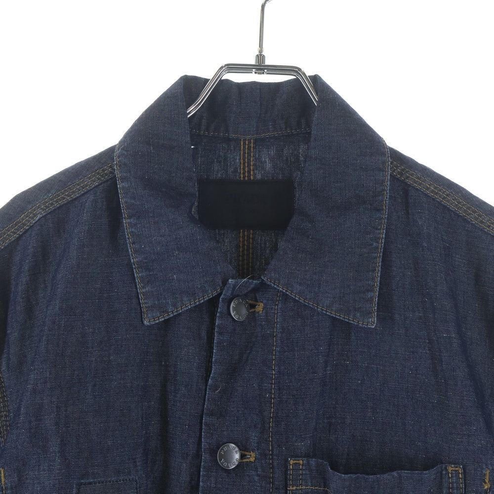 PRADA(プラダ) Triangle Chambray Blouson トライアングルシャンブレーブルゾン 長袖シャツ インディゴ GEB254
