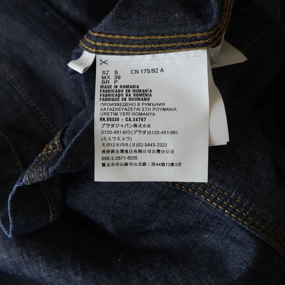 PRADA(プラダ) Triangle Chambray Blouson トライアングルシャンブレーブルゾン 長袖シャツ インディゴ GEB254
