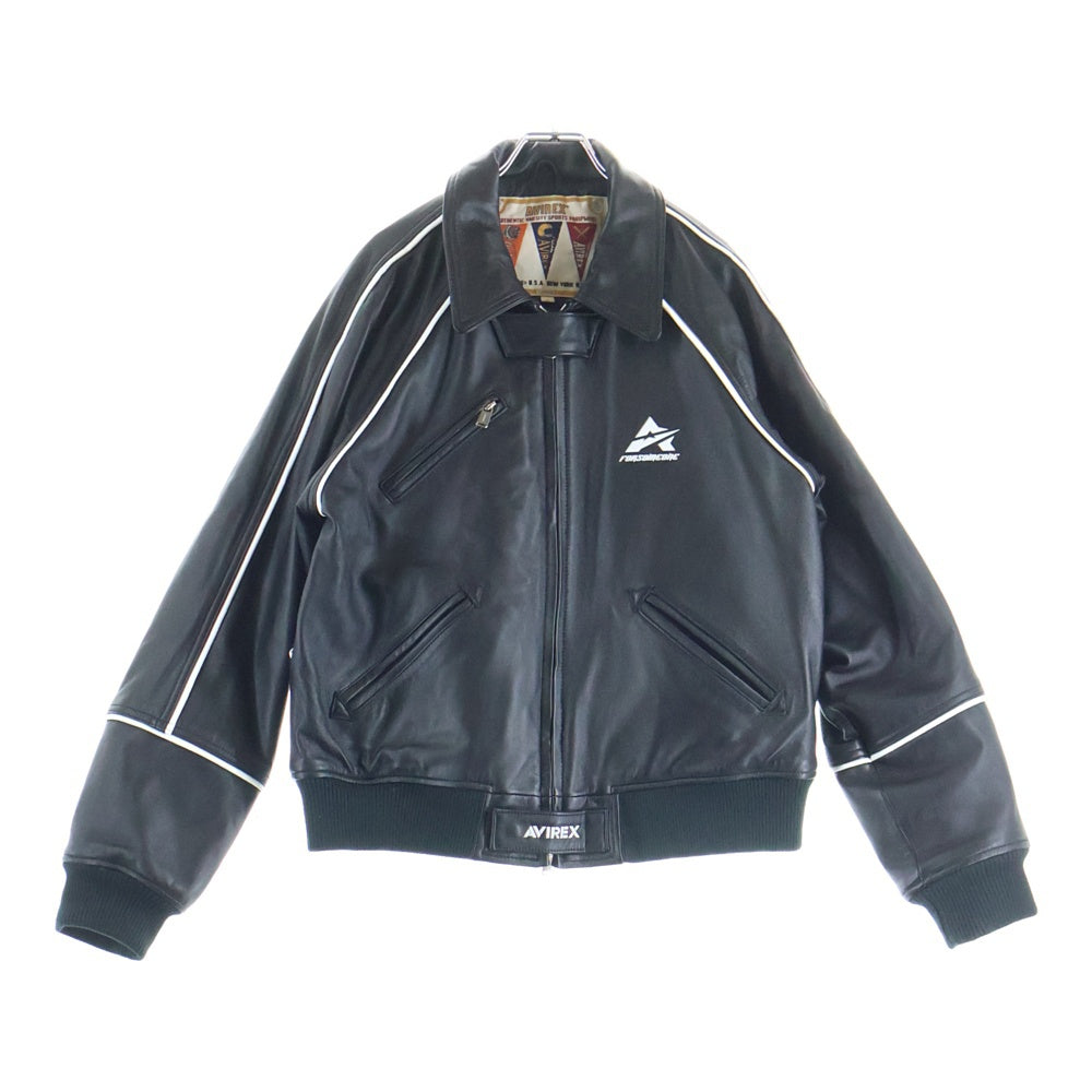 AVIREX(アヴィレックス) ×FORSOMEONE Back Logo Single Riders Leather Jacket ×フォーサムワン バックロゴ シングル ライダース レザージャケット ブラック 783-4250013