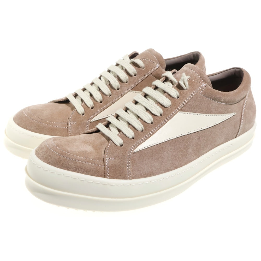 Rick Owens(リックオウエンス) HOLLYWOOD VINTAGE SNEAKS ハリウッド ヴィンテージ スウェードレザー ローカットスニーカー フレッシュ/ミルク RU01E5897LVSLCO