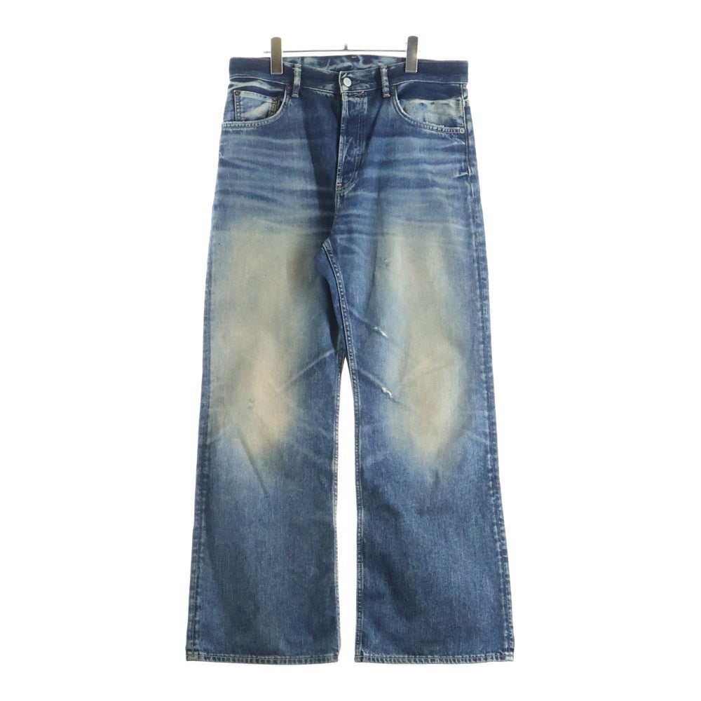 Acne Studios(アクネ ストゥディオズ) 2021M Rocka ダメージ加工 ワイド デニムパンツ インディゴ B00424