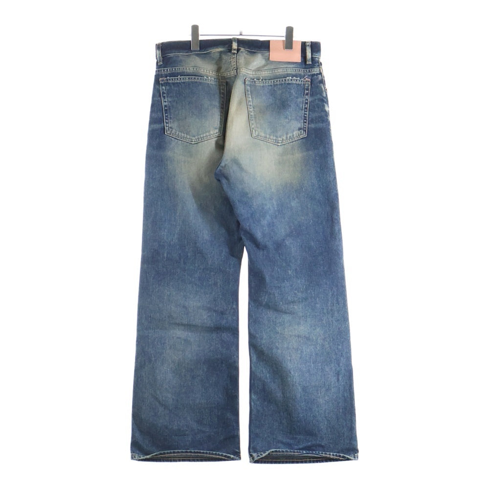 Acne Studios(アクネ ストゥディオズ) 2021M Rocka ダメージ加工 ワイド デニムパンツ インディゴ B00424