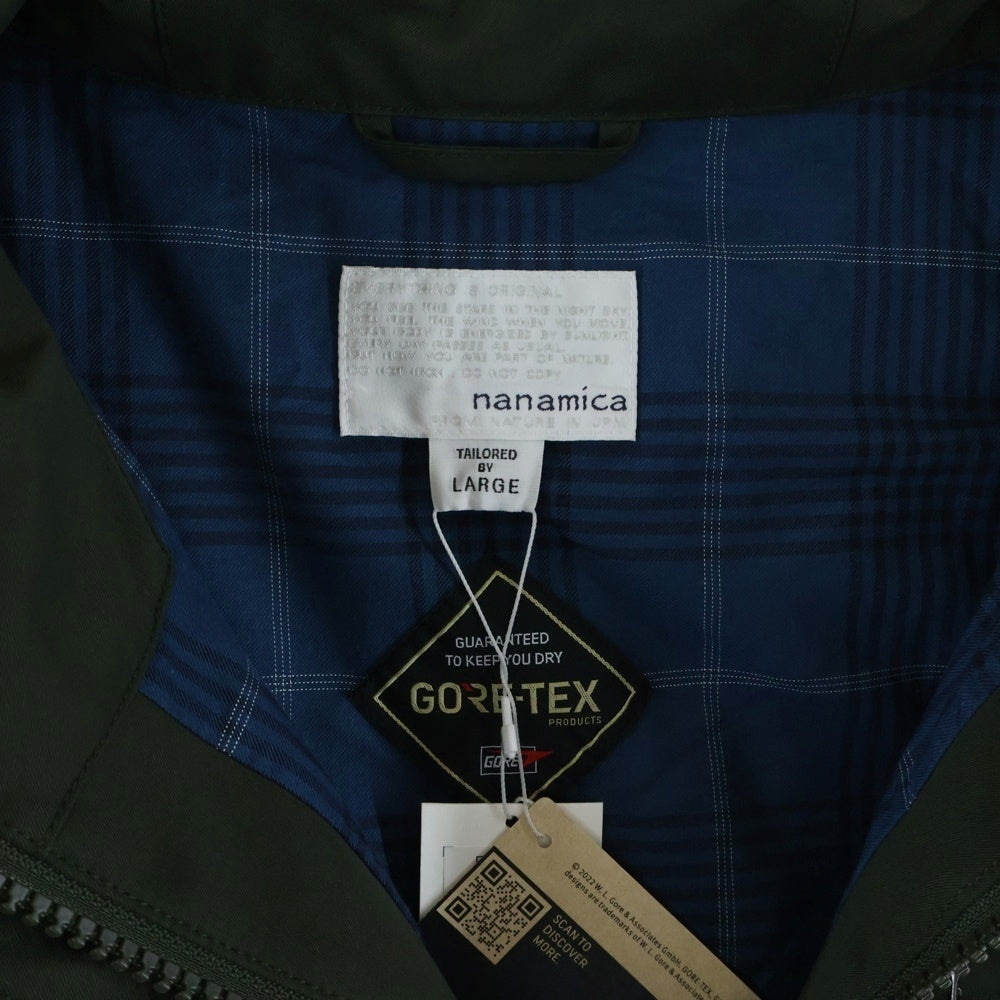 nanamica(ナナミカ) 24SS 2L GORE-TEX Hooded Coat ゴアテックス フーデッド ロングコート カーキ SUBF350