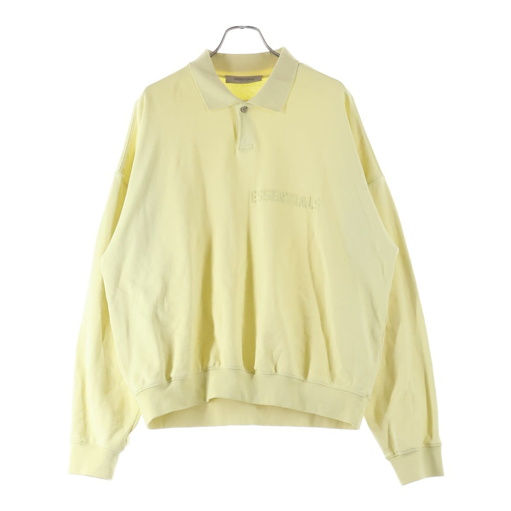 FEAR OF GOD ESSENTIALS(フィアオブゴッド エッセンシャルズ) LOGO PRINTED SWEAT POLO SHIRT ロゴプリンテッド長袖スウェットポロシャツ イエロー