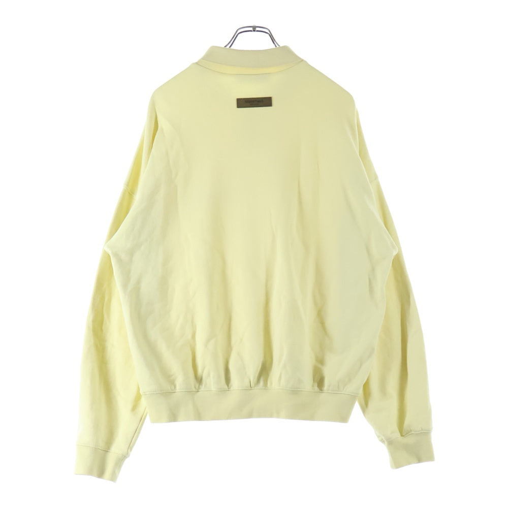 FEAR OF GOD ESSENTIALS(フィアオブゴッド エッセンシャルズ) LOGO PRINTED SWEAT POLO SHIRT ロゴプリンテッド長袖スウェットポロシャツ イエロー