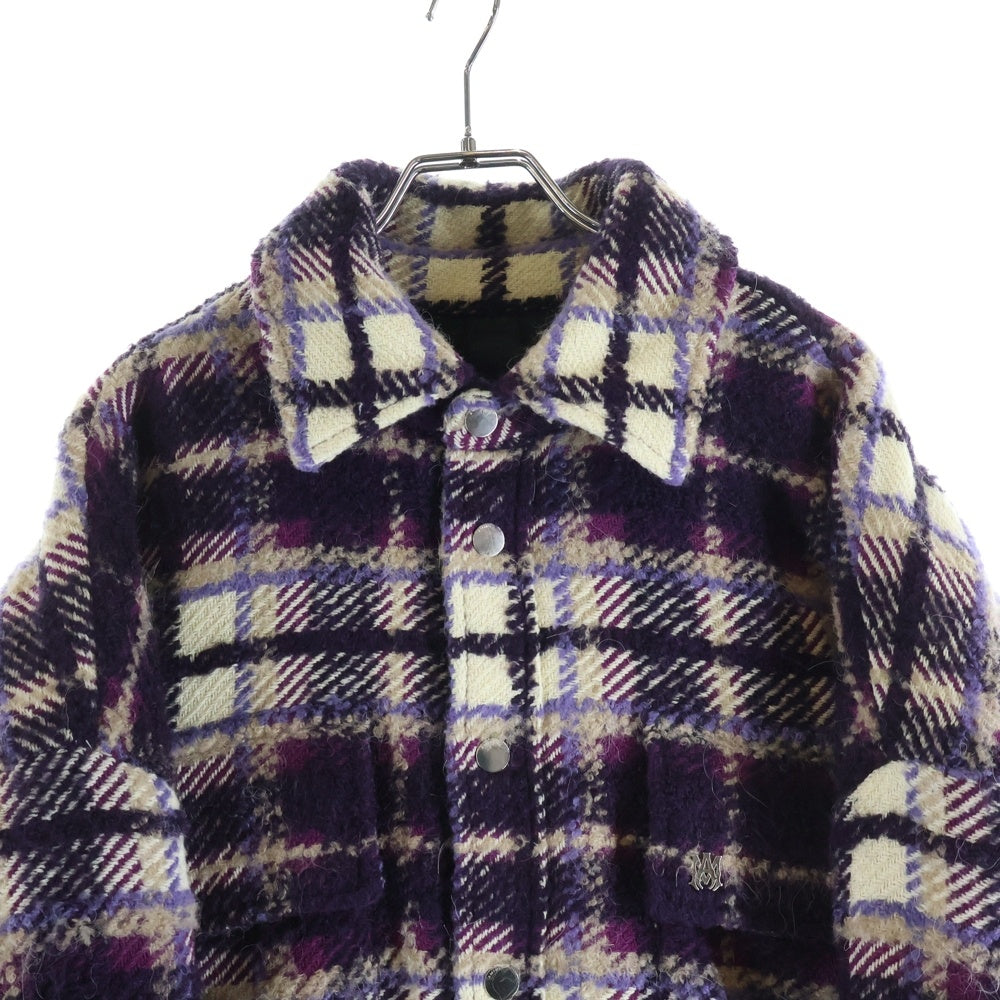 AMIRI(アミリ) 2023SS Checked Over Jacket チェックオーバージャケット アウター パープル PS23MDS092