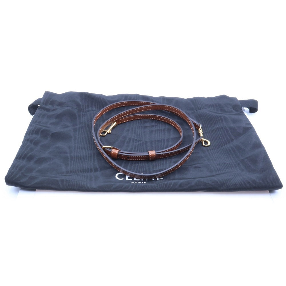 CELINE(セリーヌ) トリオンフ スモールボーリング 2wayハンドバッグ ショルダーバッグ ブラウン PVC×レザー ゴールド金具 レディース