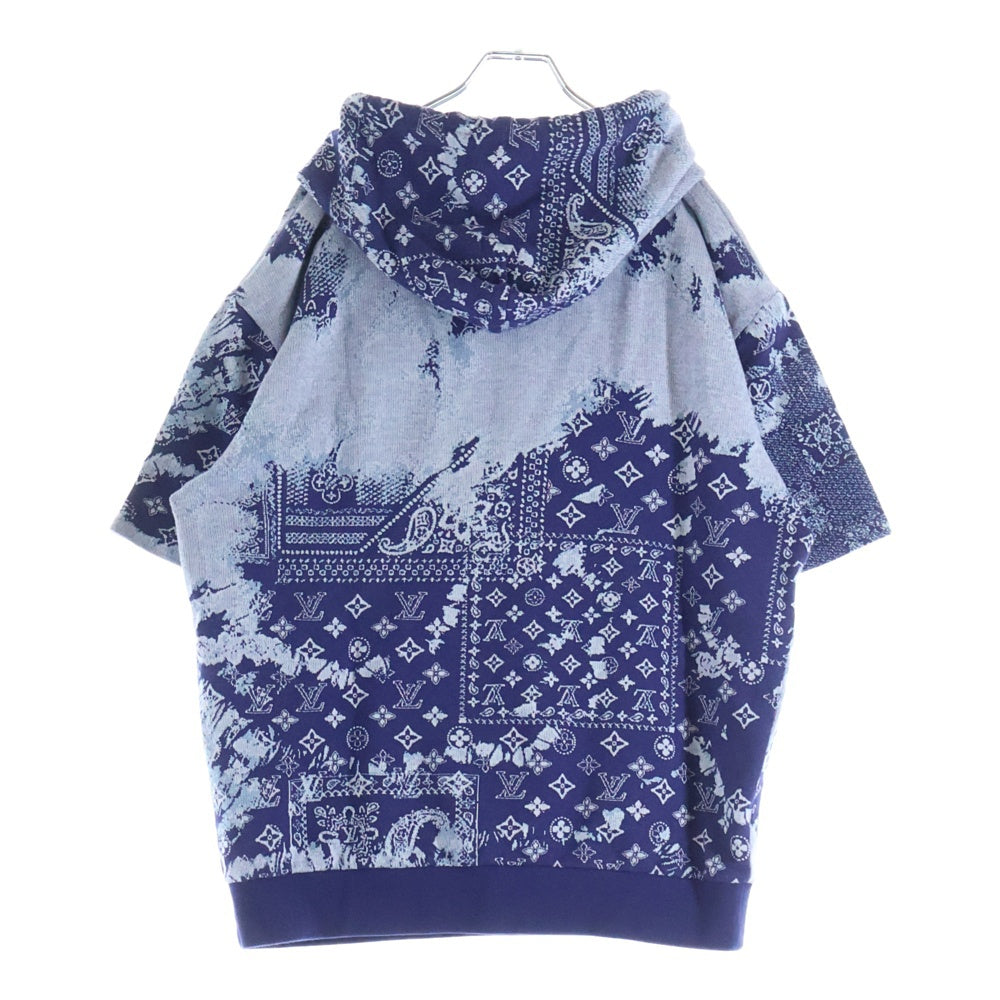 LOUIS VUITTON(ルイヴィトン) Short Sleeve Hoodie ショートスリーブフーディー 半袖パーカー ブルー RM222M N31 HNY28W