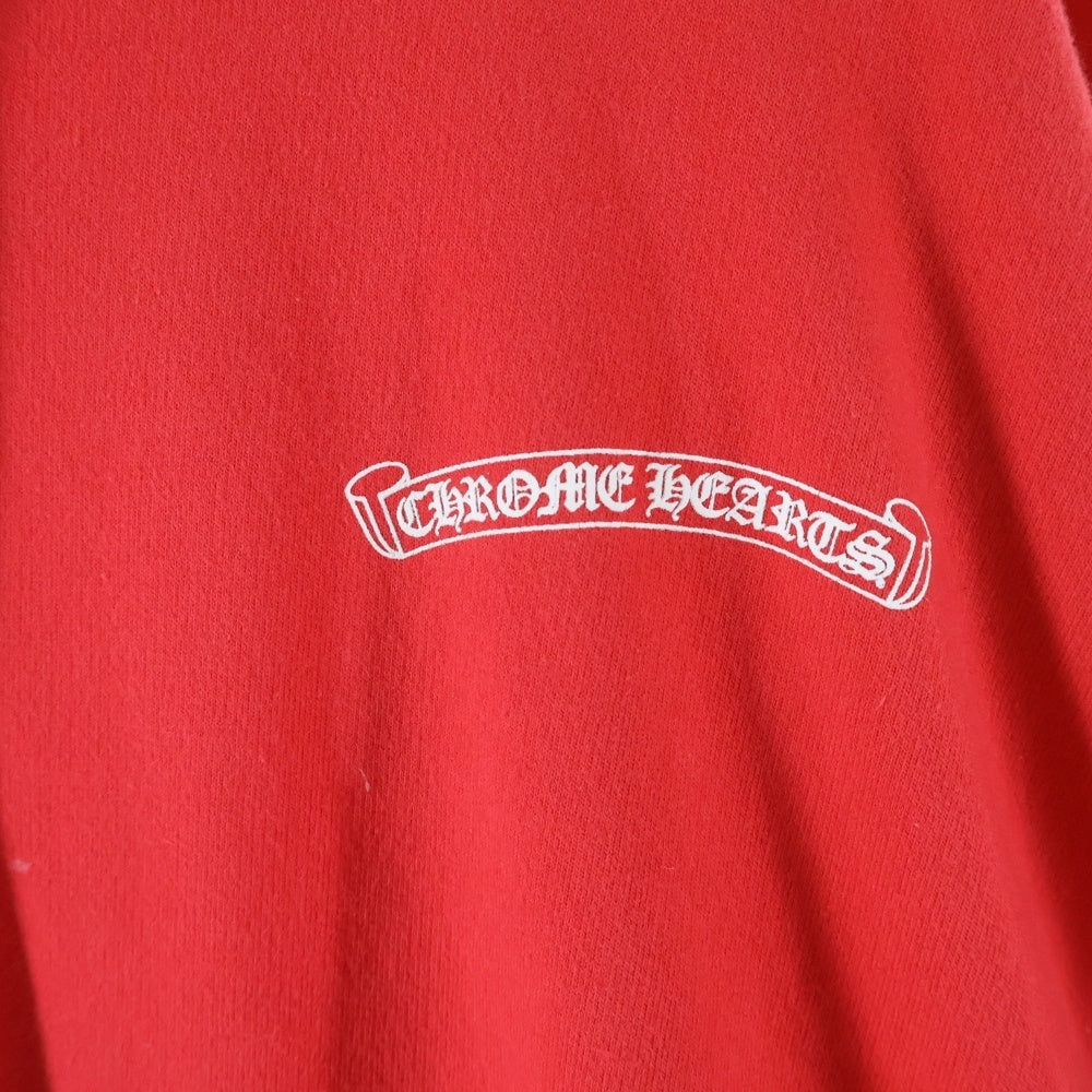CHROME HEARTS(クロムハーツ) SWTSHRT PLVR バックスクロールラベルプリント スウェットプルオーバーパーカー レッド