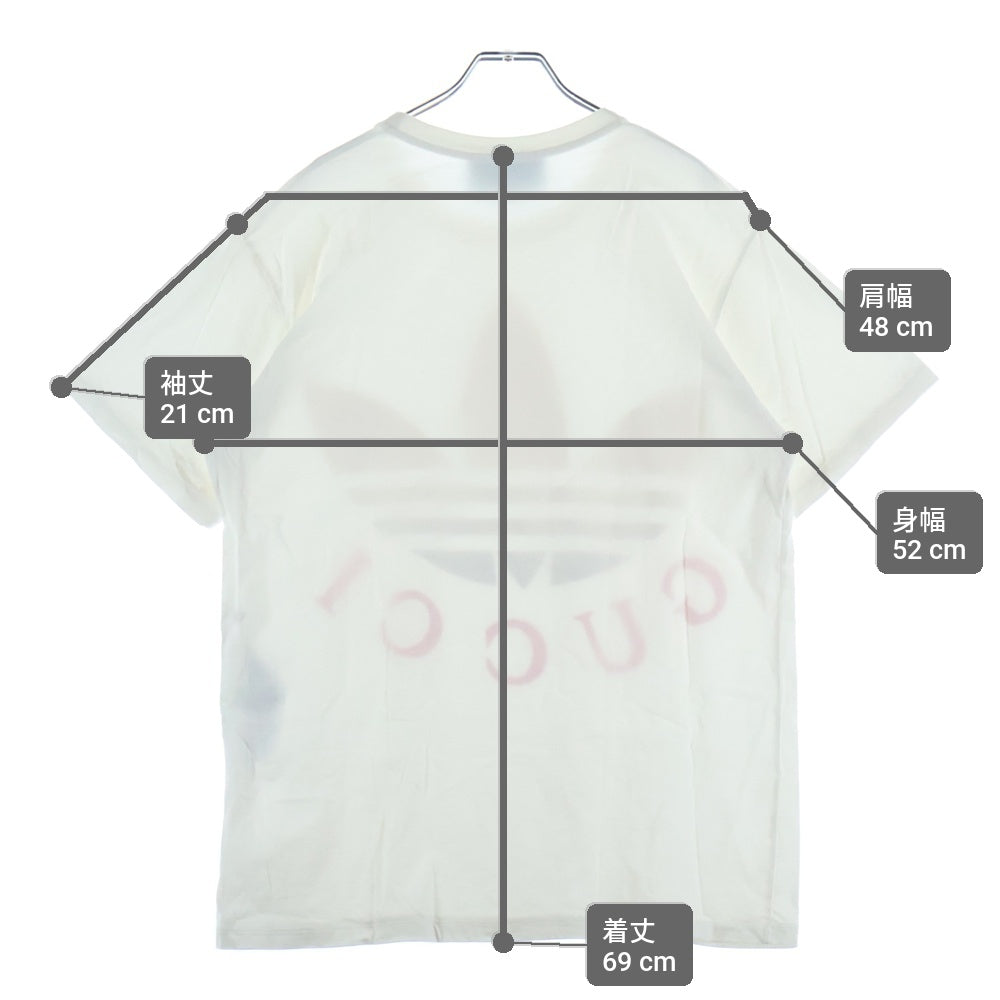 GUCCI(グッチ) ×adidas ×アディダス フロントロゴ 半袖Tシャツ カットソー ホワイト 548334
