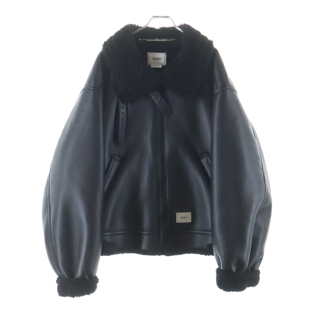 WTAPS(ダブルタップス) Synthetic leather Flight jacket シンセティックレザー ジップアップ フライトジャケット ブラック 222BRDT-JKM05