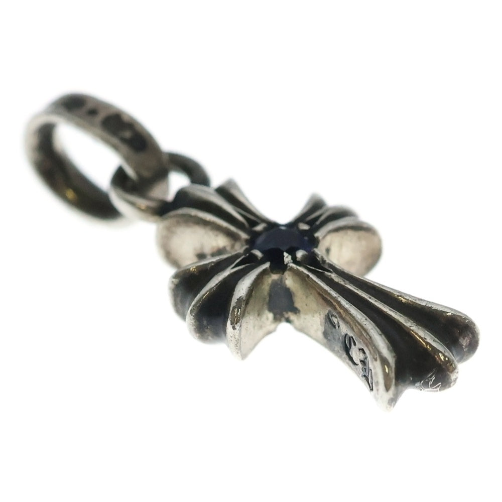 CHROME HEARTS(クロムハーツ) CRS BBYFAT SAP ベイビーファットクロス 両面1サファイア ペンダントトップ シルバー BCA236
