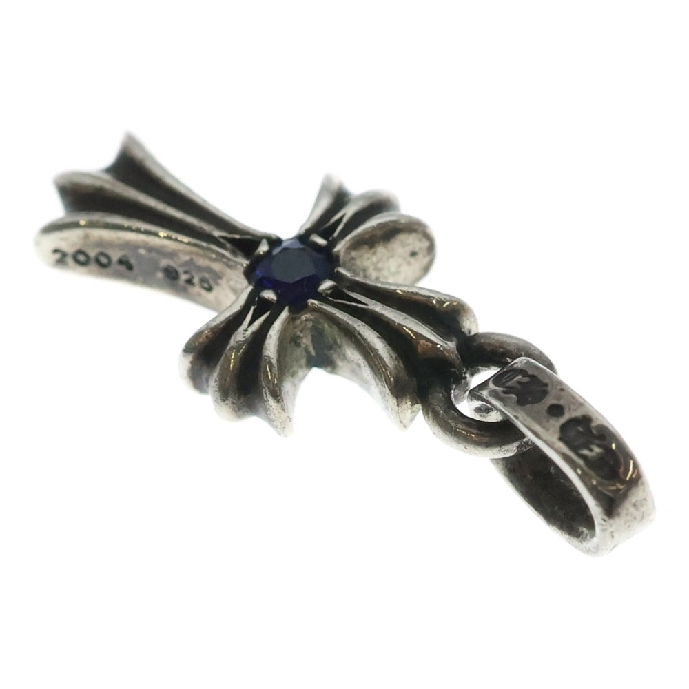 CHROME HEARTS(クロムハーツ) CRS BBYFAT SAP ベイビーファットクロス 両面1サファイア ペンダントトップ シルバー BCA236