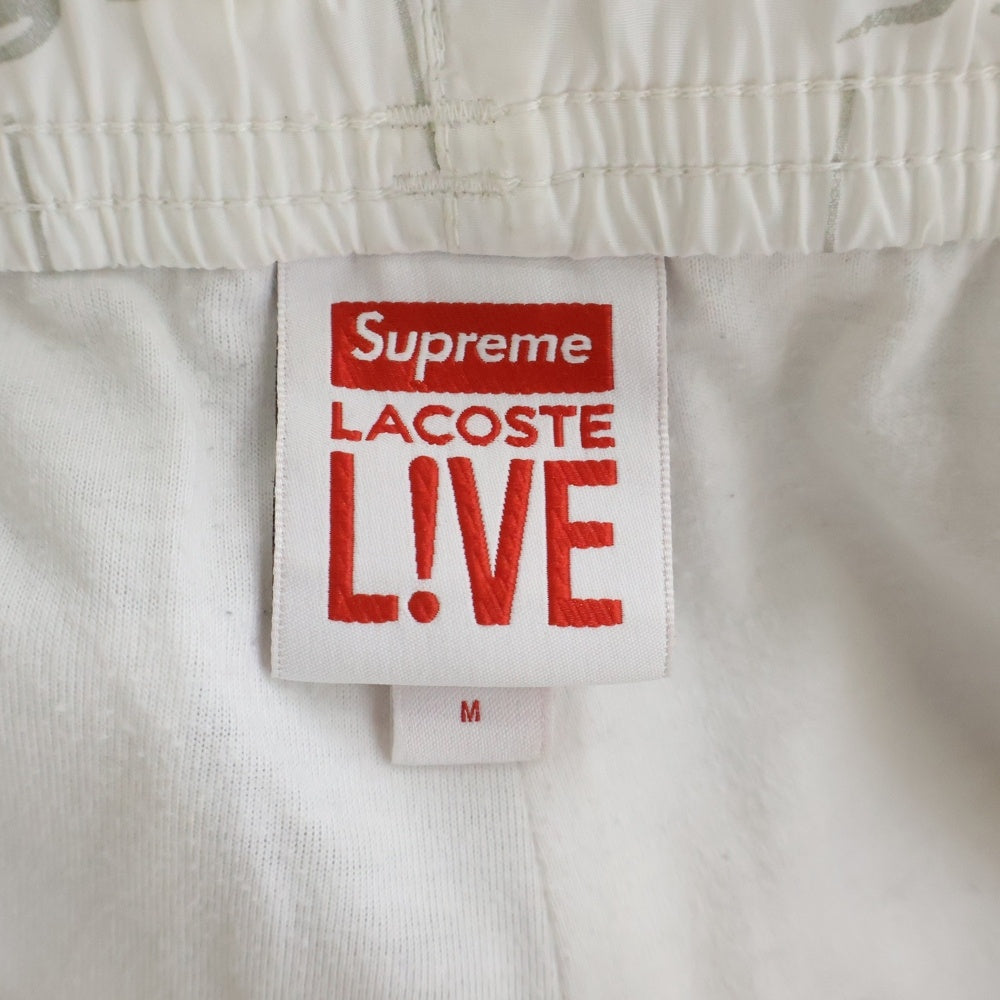 SUPREME(シュプリーム) 18SS ×LACOSTE Reflective Grid Nylon Track Pant リフレクティブ グリッド ナイロントラックパンツ ホワイト XH8504