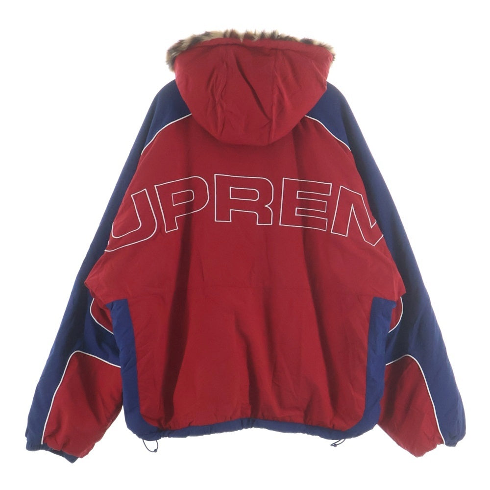 SUPREME(シュプリーム) 25SS Faux Fur Reversible Hooded Track Jacket フェイクファーリバーシブルトラックジャケットブルゾン レッド/ブラウン