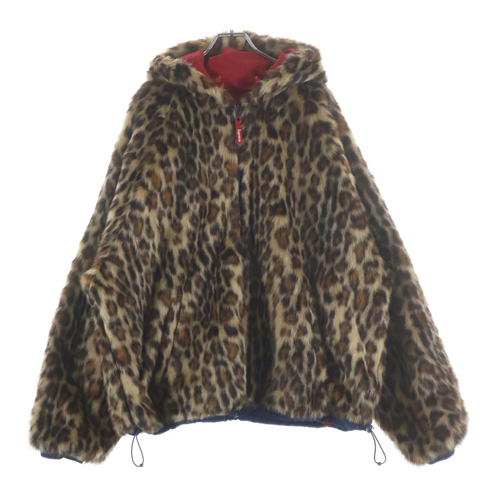 SUPREME(シュプリーム) 25SS Faux Fur Reversible Hooded Track Jacket フェイクファーリバーシブルトラックジャケットブルゾン レッド/ブラウン