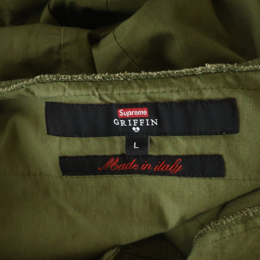 SUPREME(シュプリーム) 22AW Griffin Anorak グリフィン ダメージ加工 アノラックパーカ ジャケット カーキ