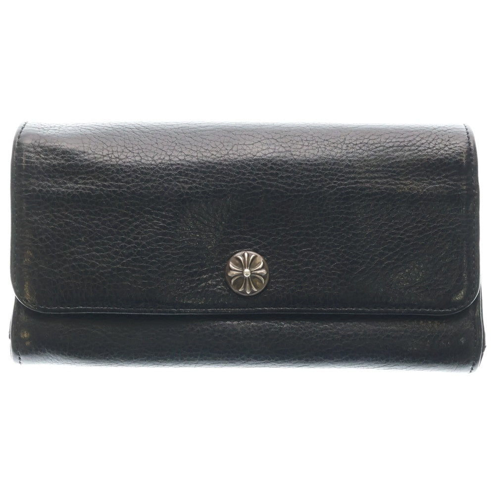 CHROME HEARTS(クロムハーツ) JUDY CROSS BALL ジュディ クロスボールボタン レザーウォレット 長財布 ブラック BCA366