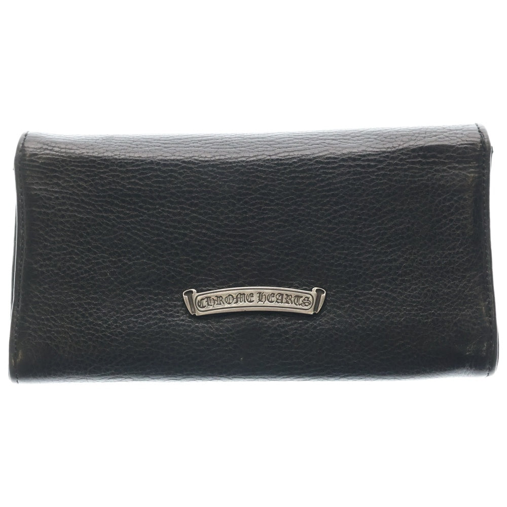 CHROME HEARTS(クロムハーツ) JUDY CROSS BALL ジュディ クロスボールボタン レザーウォレット 長財布 ブラック BCA366
