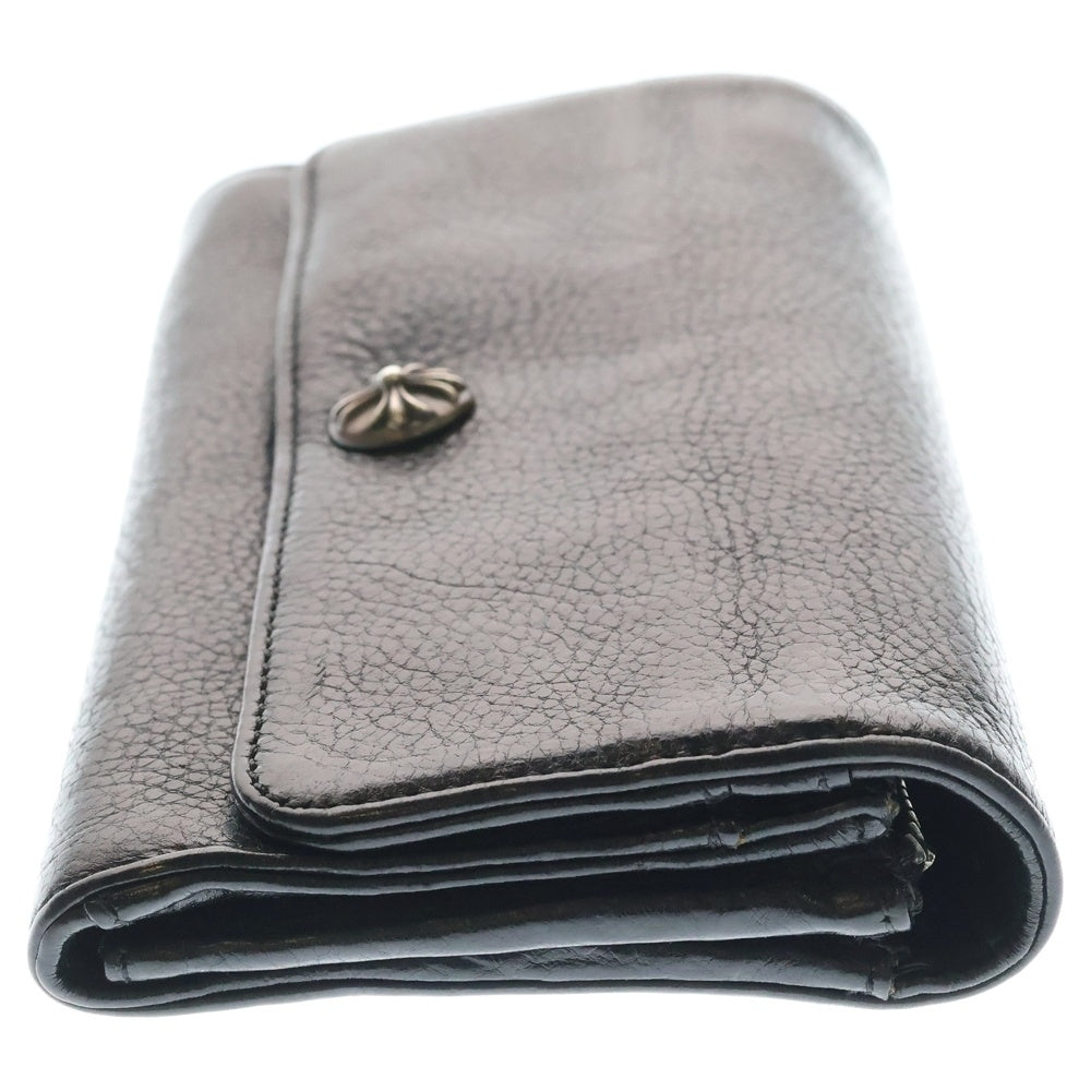 CHROME HEARTS(クロムハーツ) JUDY CROSS BALL ジュディ クロスボールボタン レザーウォレット 長財布 ブラック BCA366