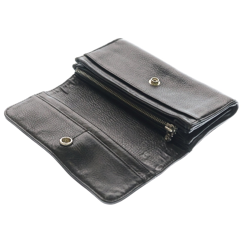 CHROME HEARTS(クロムハーツ) JUDY CROSS BALL ジュディ クロスボールボタン レザーウォレット 長財布 ブラック BCA366