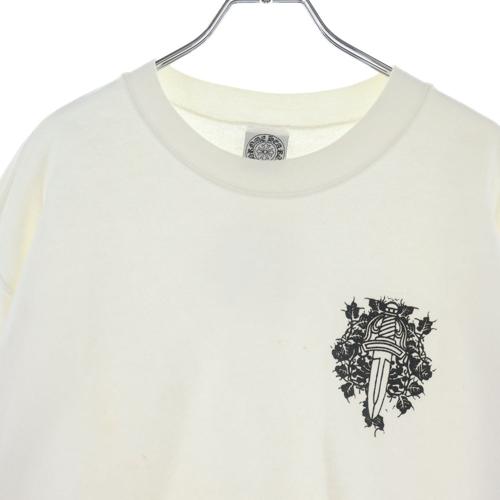 CHROME HEARTS(クロムハーツ) OLD SWTSHRT 袖フローラルクルーネック スウェット ホワイト