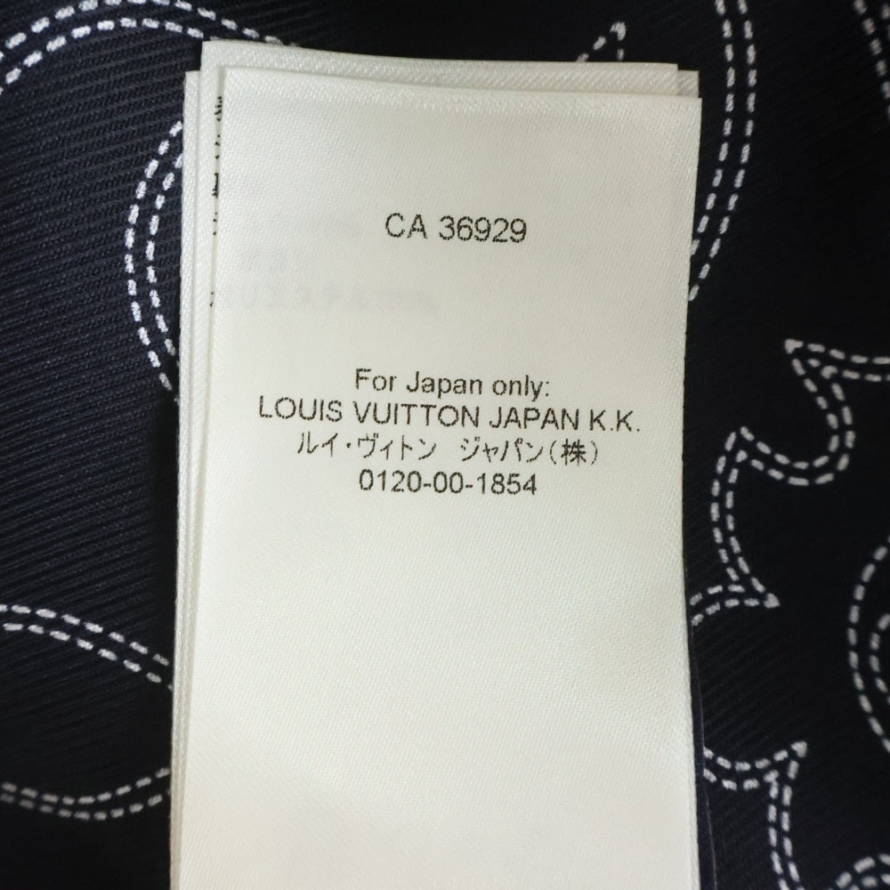 LOUIS VUITTON(ルイヴィトン) 24AW モノグラムプリントデザイン 胸ポケット シルク 長袖シャツ ブラック RM242M MRR HRS80W