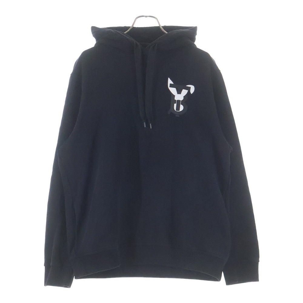 BURBERRY(バーバリー) RABBIT HOODED SWEATSHIRT ラビット 胸ロゴデザイン フーデット スウェット パーカー ブラック 8063564