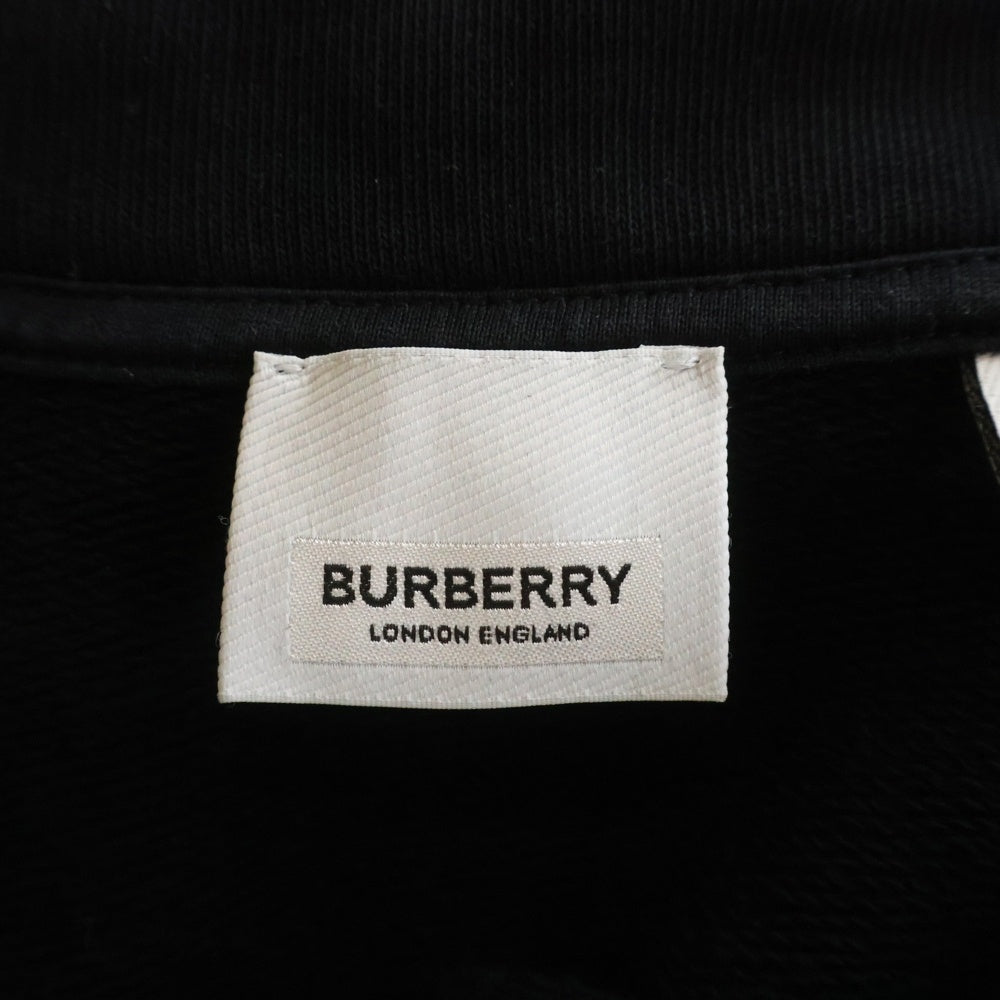 BURBERRY(バーバリー) RABBIT HOODED SWEATSHIRT ラビット 胸ロゴデザイン フーデット スウェット パーカー ブラック 8063564