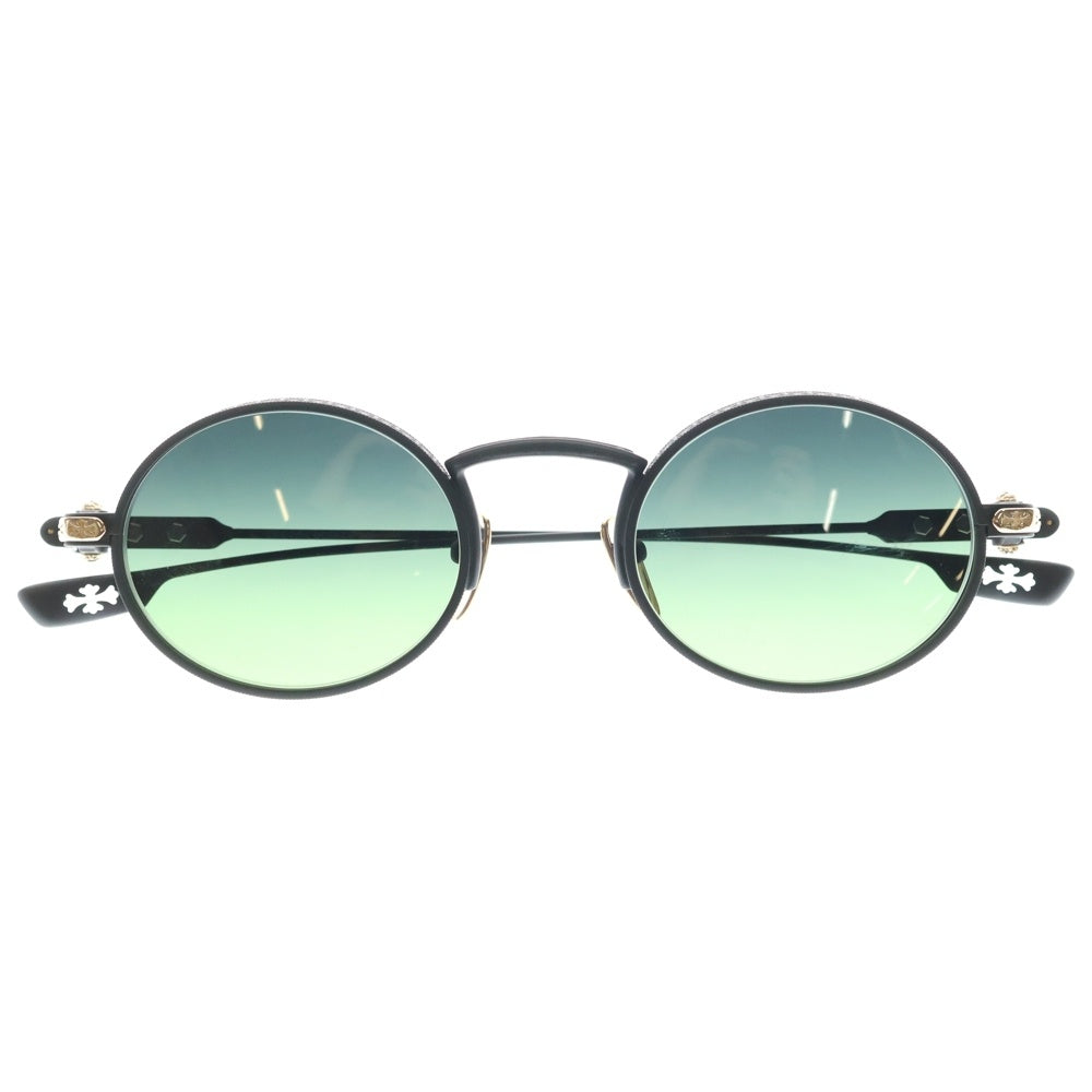 CHROME HEARTS(クロムハーツ) HONEY DIPPED CHクロス オーバルフレーム サングラス アイウェア ブラック/ゴールド