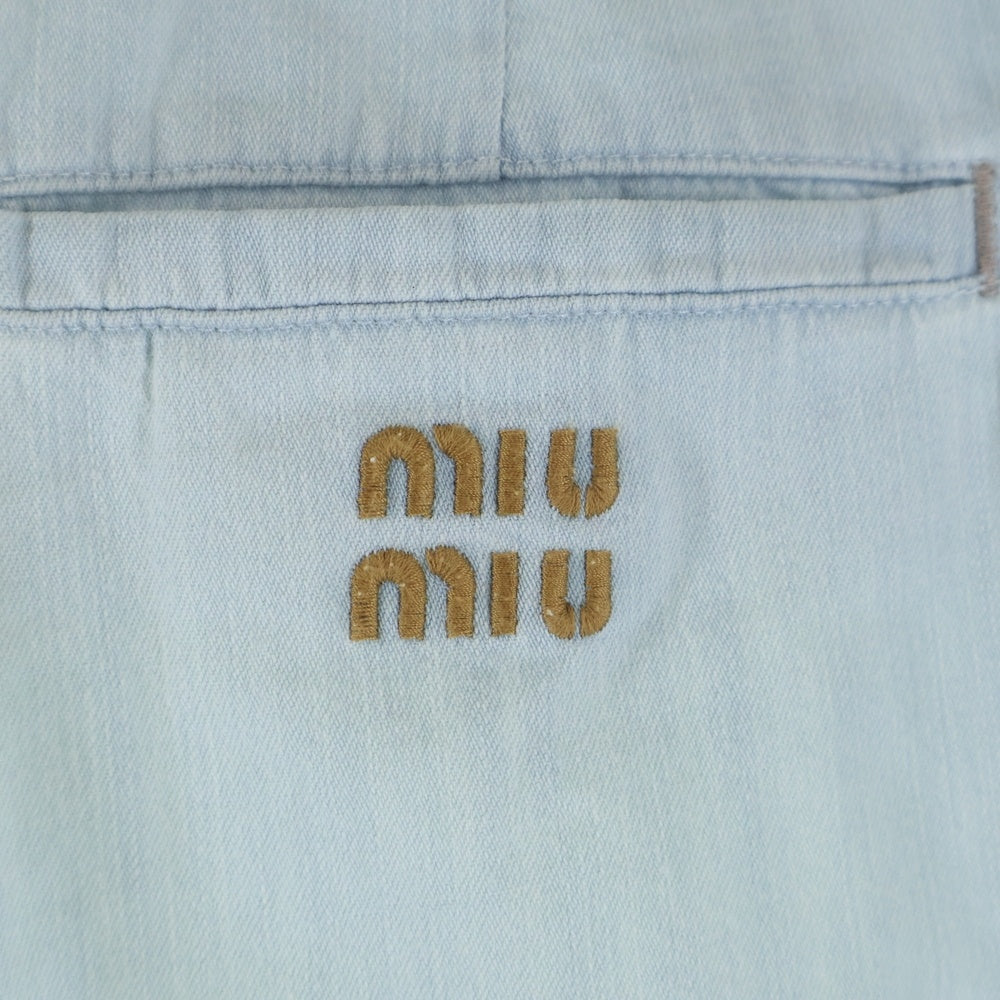 miumiu(ミュウミュウ) Chambray Denim Pants シャンブレーデニムパンツ ブルー GWP501 SOOO 14HY