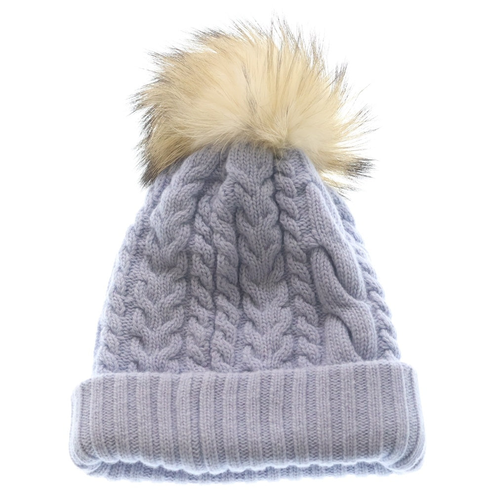 miumiu(ミュウミュウ) Wool Knit Beanie ウールニットビーニー 帽子 パープル 09893 レディース