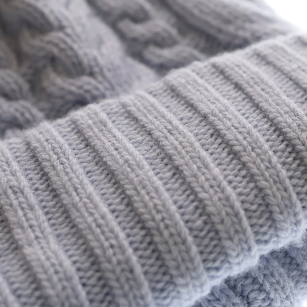miumiu(ミュウミュウ) Wool Knit Beanie ウールニットビーニー 帽子 パープル 09893 レディース