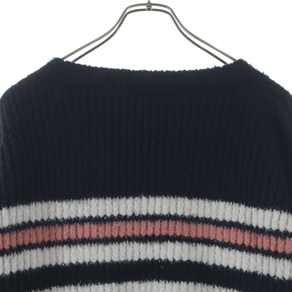 CELINE(セリーヌ) Crew Neck Border Knit Sweater クルーネックボーダーニット セーター ネイビー 2AF18047U レディース