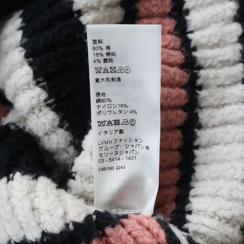CELINE(セリーヌ) Crew Neck Border Knit Sweater クルーネックボーダーニット セーター ネイビー 2AF18047U レディース