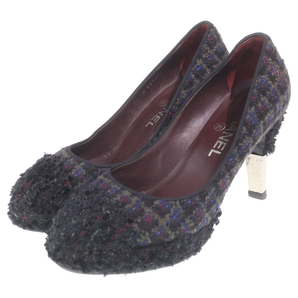 CHANEL(シャネル) Tweed Pumps ツイードパンプス ヒール ブラック G27495 レディース