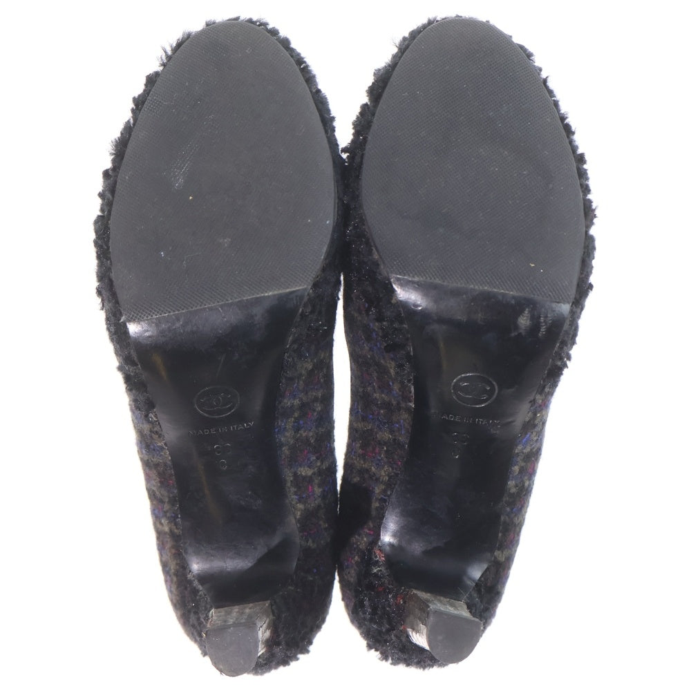 CHANEL(シャネル) Tweed Pumps ツイードパンプス ヒール ブラック G27495 レディース