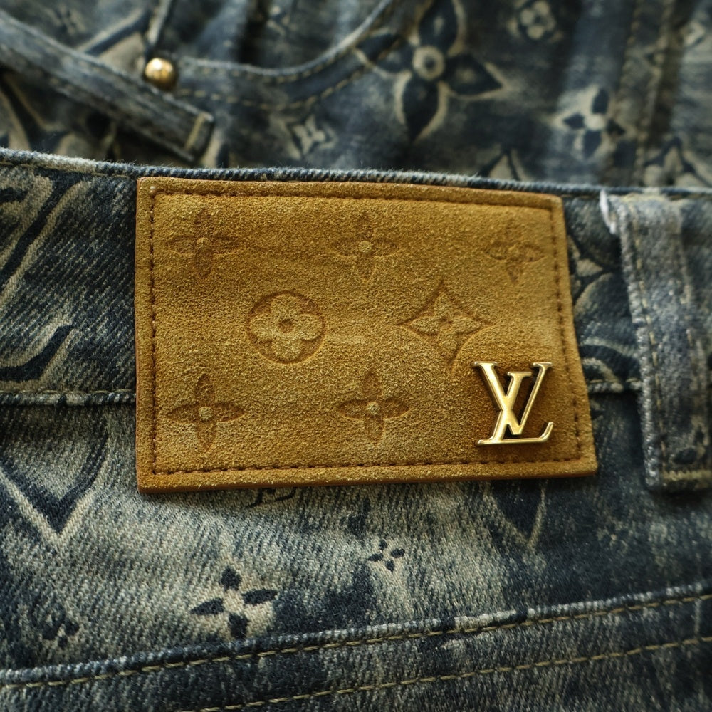 LOUIS VUITTON(ルイヴィトン) 23SS モノグラム ウォッシュ加工 デニムパンツ グレー RM2319 TC6 HOD02W