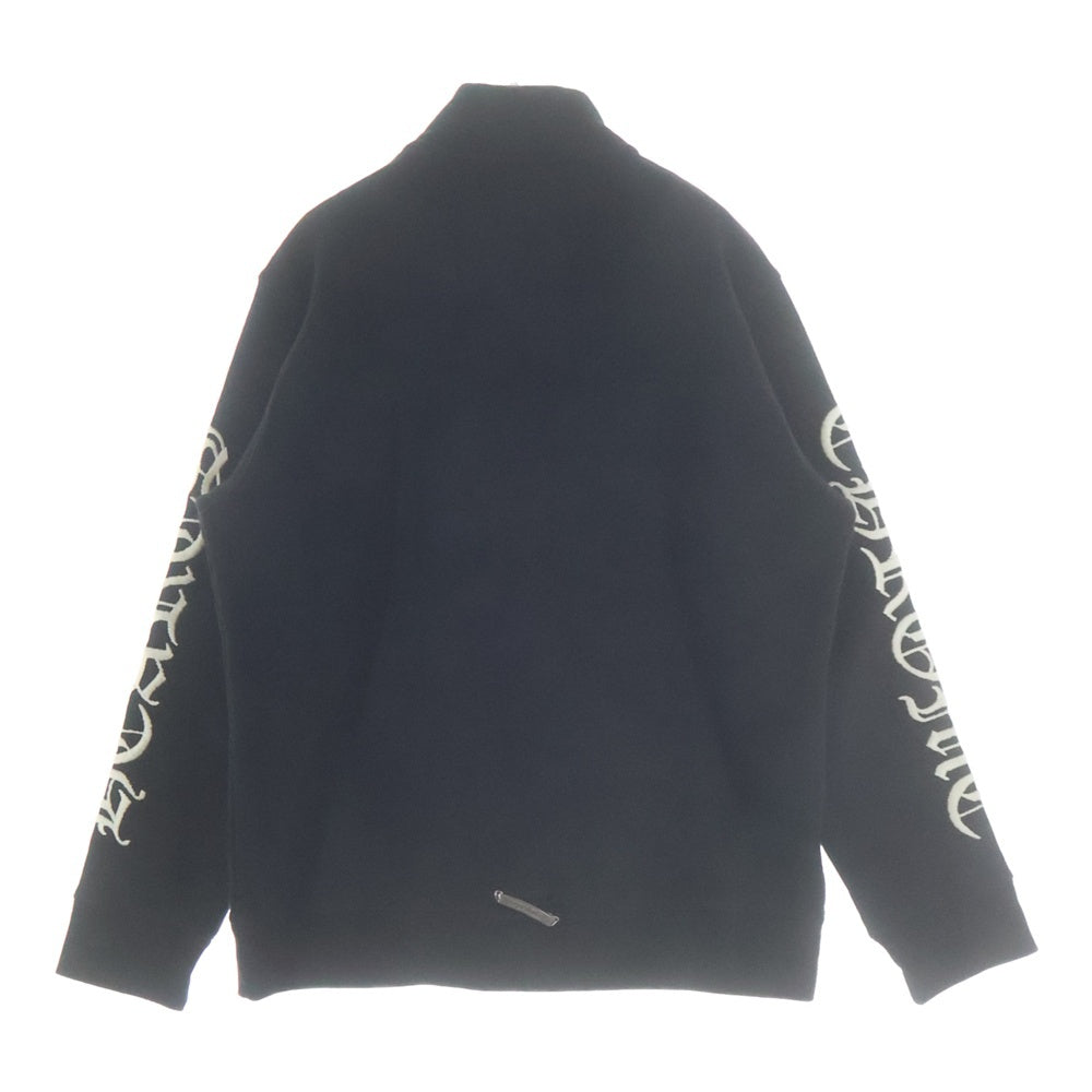 CHROME HEARTS(クロムハーツ) Y NOT SLO RIDE ロゴ刺繍 ハーフジップスウェット トレーナー ブラック